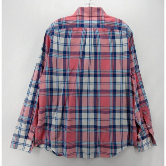 Vineyard Vines Shirt Large Pink Button Up Plaid Slim Fit Whale Shirt - Picture 7 of 10